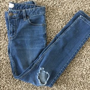 Free people high rise busted knee skinny jeans